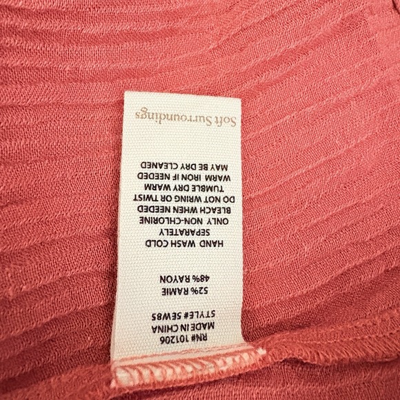 Soft Surroundings Size 1X Rust Blouse Oceo Gauze Tunic Tunic 3/4 Sleeve Beachy - Picture 10 of 10